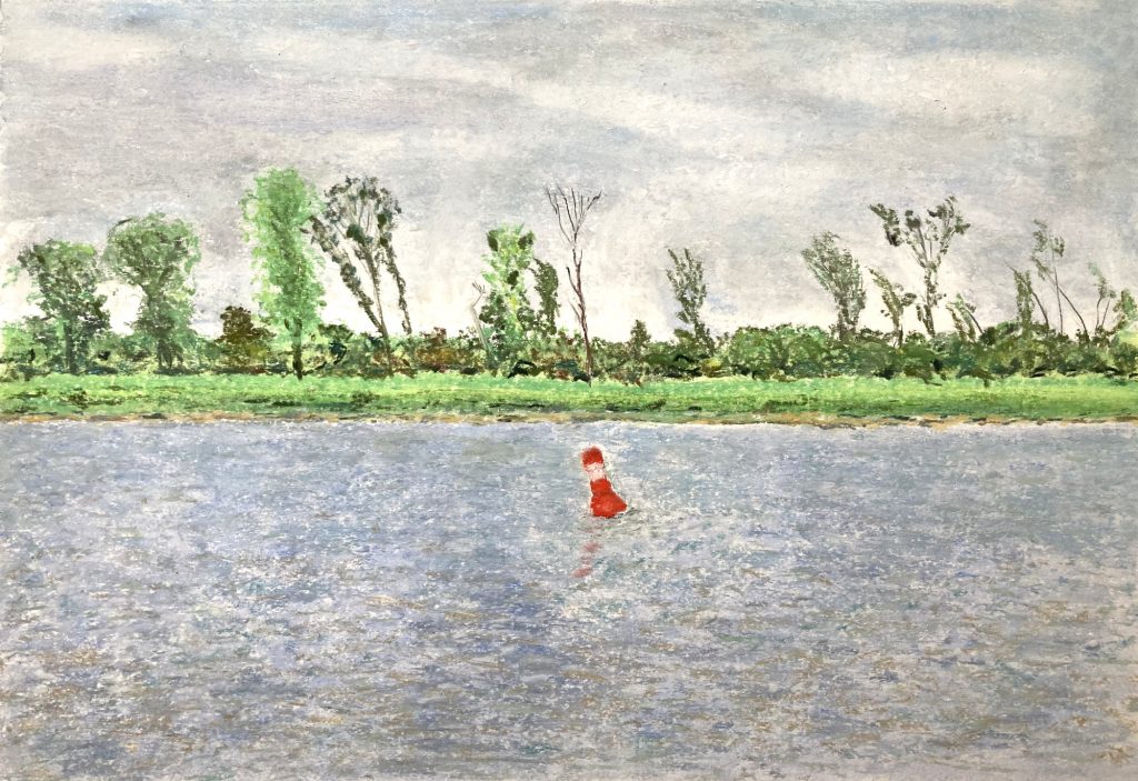 o.T. (Elbe) Pastellkreide auf Papier 42 x 59,4 cm © 2025