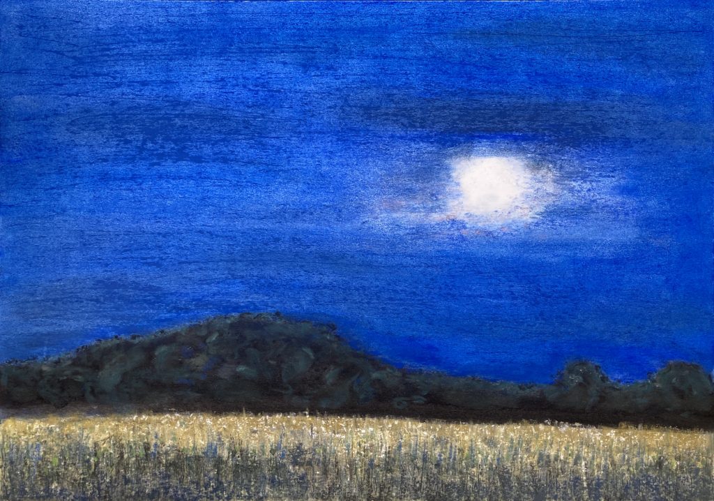 o.T. (Nacht) Pastellkreide auf Papier, ca. 39 x 57 cm (59,4 x 42 cm) © 2025