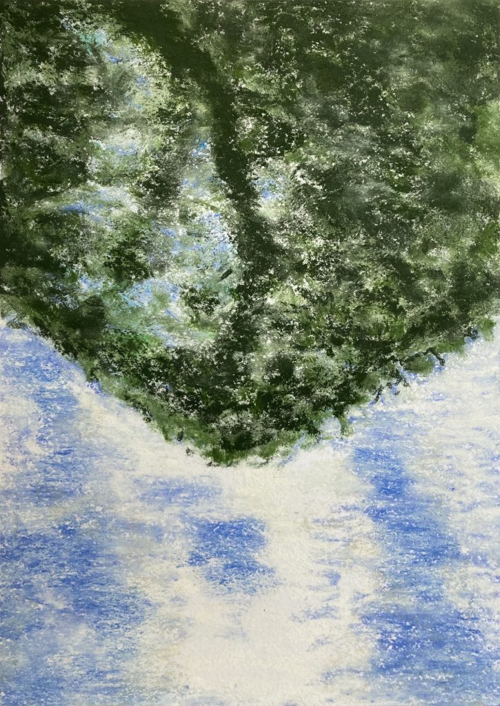 Spiegelungen, Pastellkreide auf Papier, 29,7 x 21 cm © 2025