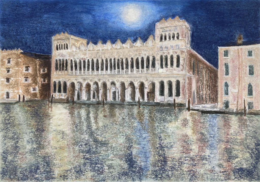 o.T. (Homage an Venedig) Pastellkreide auf Papier, ca. 39 x 57 cm (42 x 59,4 cm), © 2026